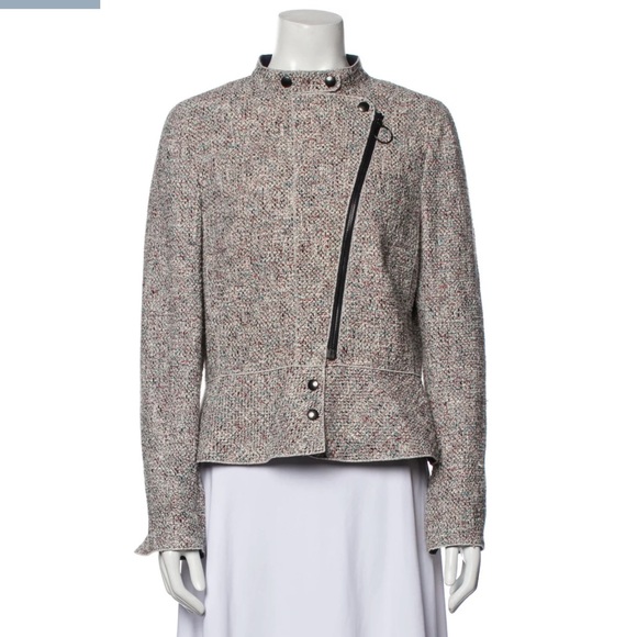 Akris Punto Jackets & Blazers - Akris Punto tweed pattern biker jacket